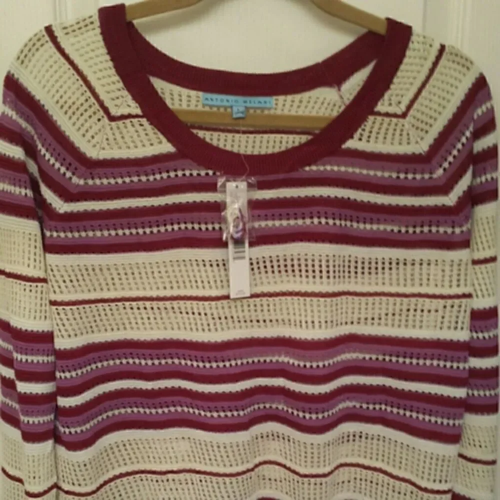 Antonio Melani Cream and Wine Sweater
